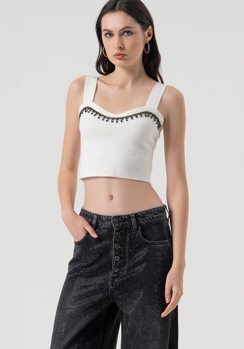 Fracomina Jeans in denim nero co strass in tinta FR25WV3013D419R9 H21 Fracomina Preview 