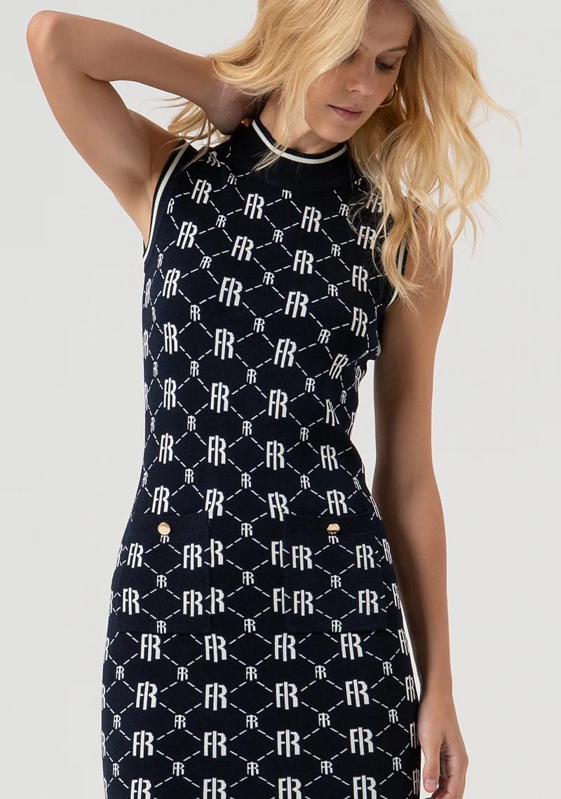 Fracomina Abito mini slim logo jacquard FR25WD5012K414F8 968 Fracomina Preview 
