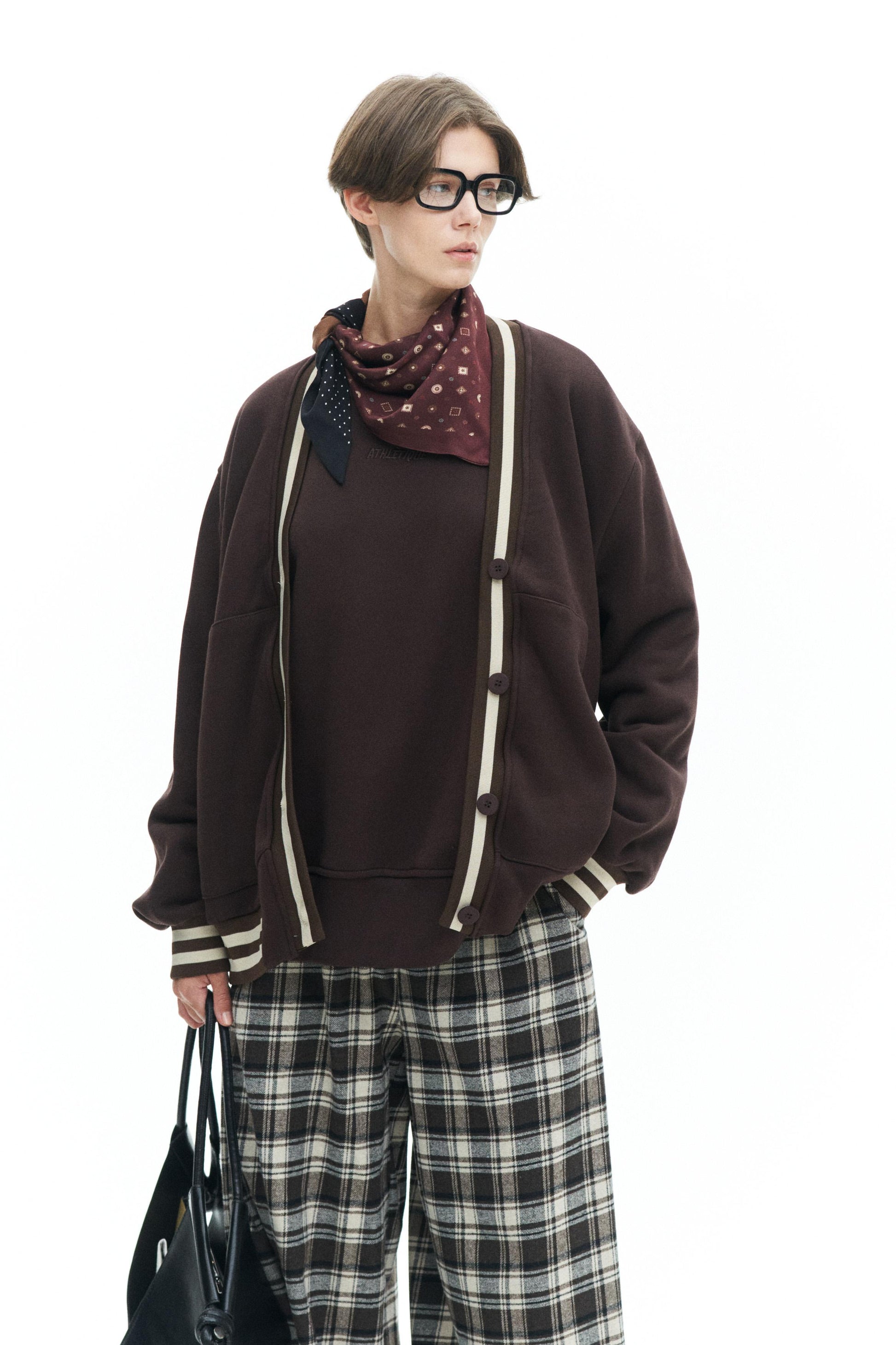 Lumina Cardigan oversize bordo in contrasto LD3574 01 LUMINA 