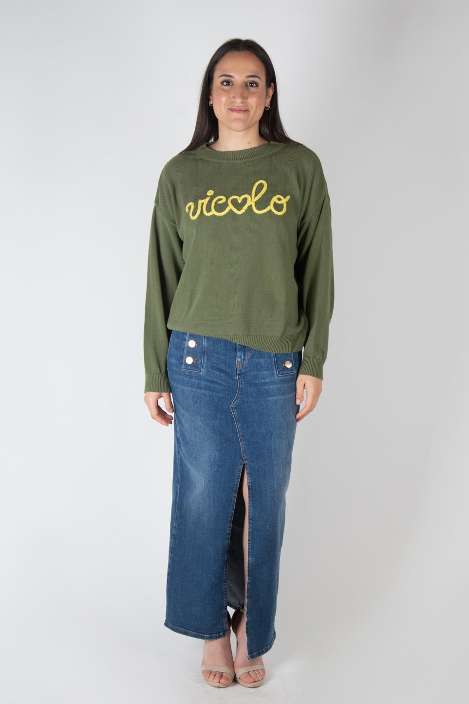 Vicolo maglia filo logo ricamato 77064B 03 Vicolo 