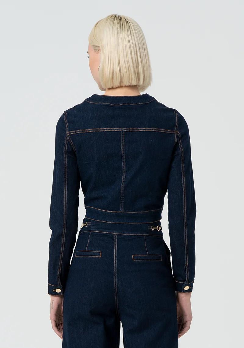 Fracomina Giacca cropperd in denim FR25SJ4004D46093 L23 Fracomina Preview 