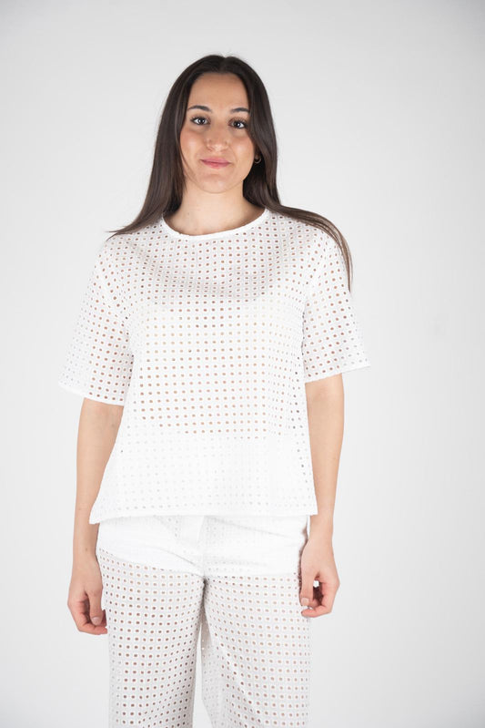 Ji Jil T-shirt in pizzo San Gallo JPE24TS103BPZ0021 0008 Ji Jil 