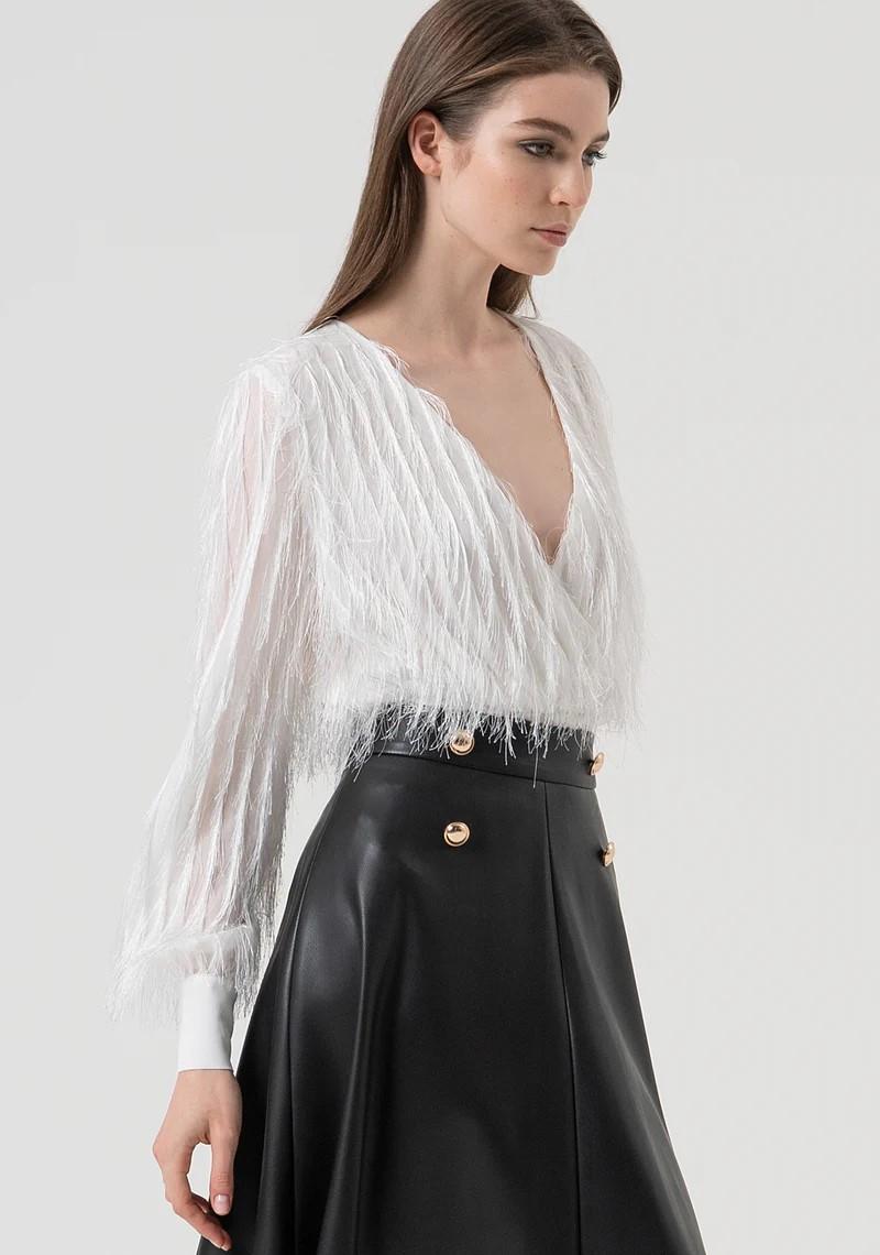 FRACOMINA GONNA A RUOTA VITA ALTA IN ECOPELLE FR25WG3002P41101 053 Fracomina Preview 