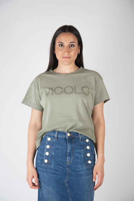 Vicolo T-shirt stone washed logo RB0157 01 Vicolo 