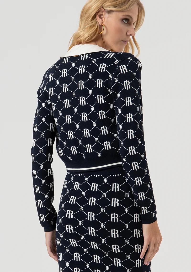Fracomina Cardigan logo jacquard FR25WT8036K414F8 968 Fracomina Preview 