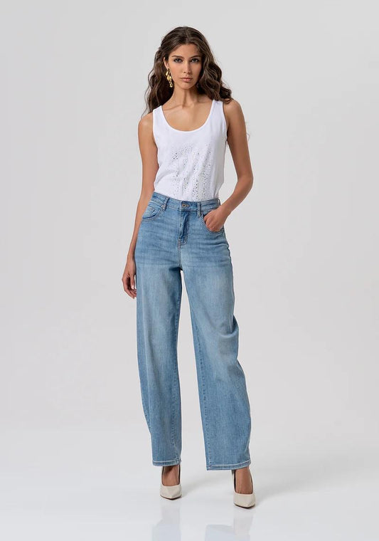 FRACOMINA JEANS FIT CARROT BALLON LAVAGGIO CHIARO FP26SVD006D45003 062 Fracomina Jeans 