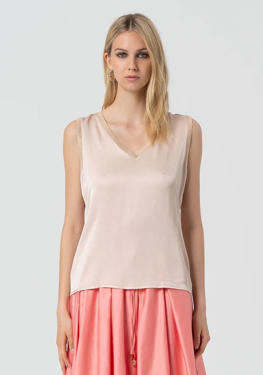 Fracomina Top smanicato scollo a V FJ25ST2001W45101 E06 Fracomina Easy chic 