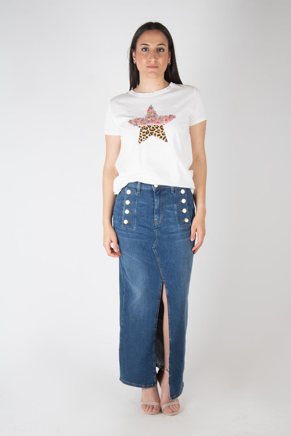 Vicolo T- Shirt stella mix stampa RB0523 01 Vicolo 