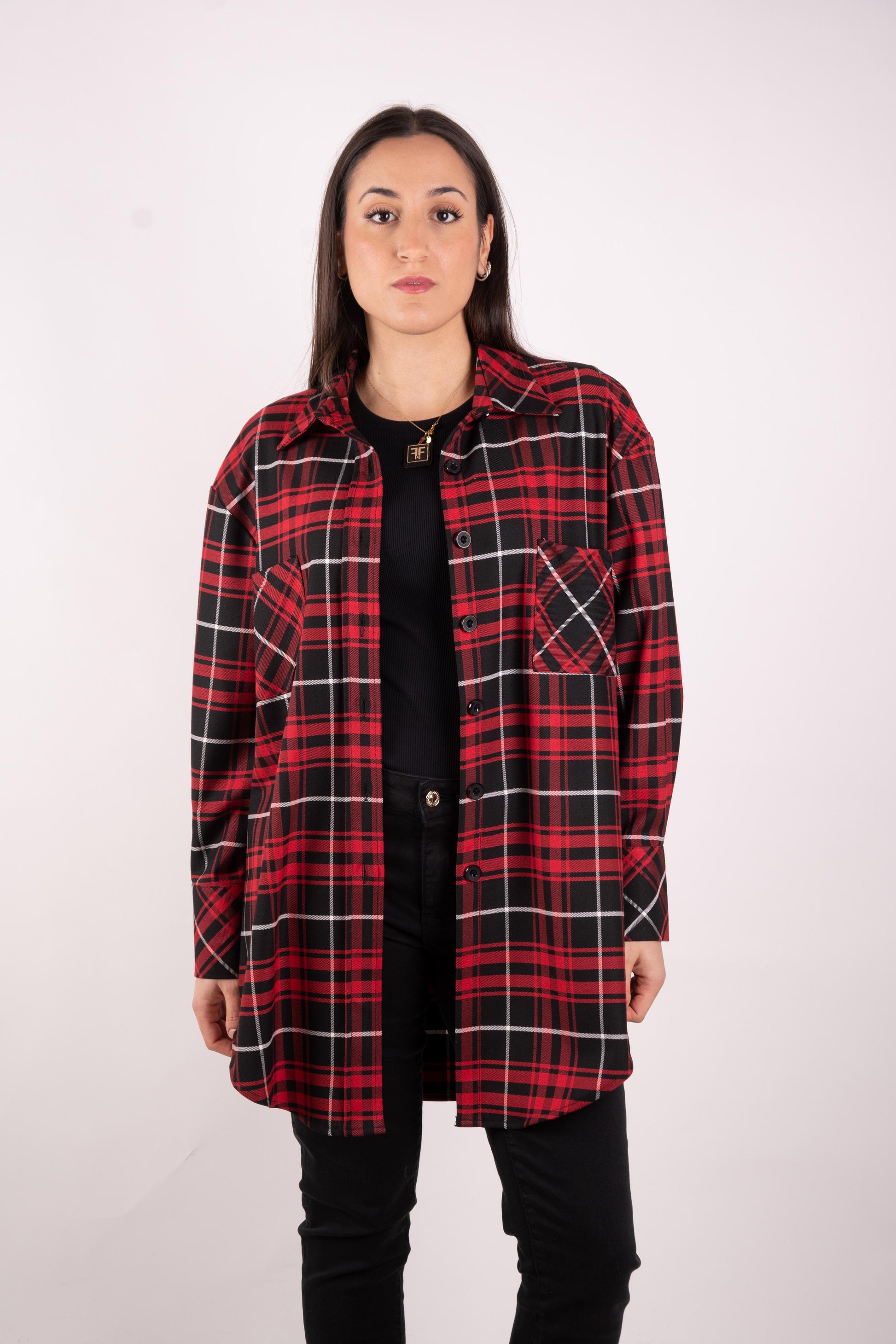 Susy Mix Camicia oversize tartan PP82T2F105 01 Susy Mix 