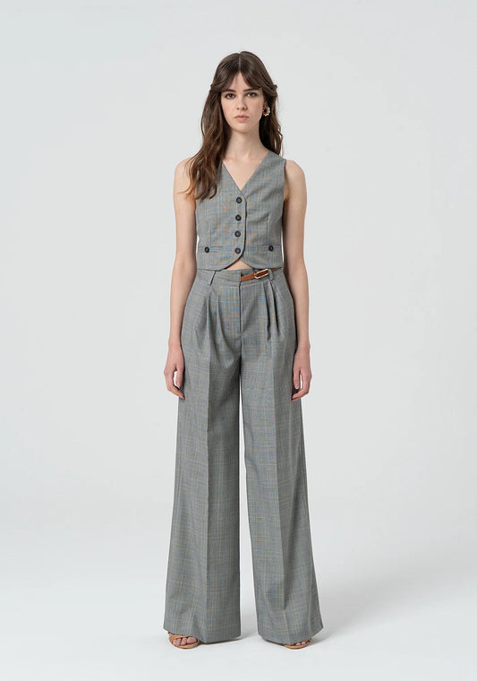 Fracomina Pantaloni a palazzo Principe di Galles FR25SV3008W75995 210 Fracomina Preview 