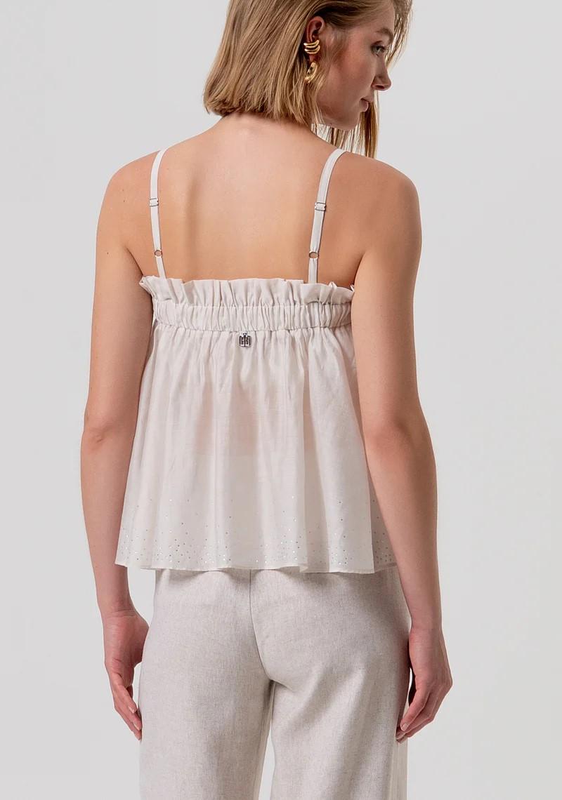 FRACOMINA TOP BRETELLINE CON ROUCHES E APPLICAZIONI STRASS FR26ST2007W83401 251 Fracomina Preview 