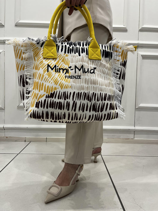 MIMì MUà BORSA IN CANVAS FANTASIA E LOGO CON STRASS M8-Y201392 616 MIMI MUA 