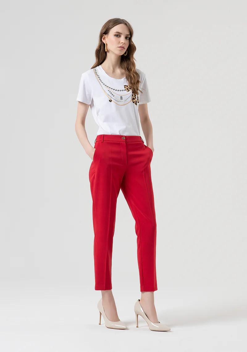 Fracomina T-Shirt logo con strass e fiocco FP25WT3004J401N5 278 Fracomina Jeans 