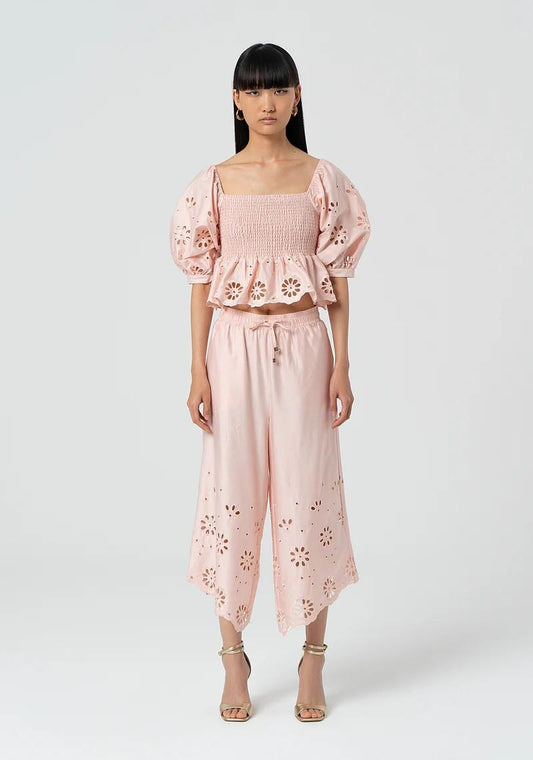 Fracomina pantalone cropped in pizzo San Gallo FJ25SV3002W400E5 F32 Fracomina Easy chic 