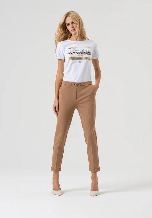 Fracomina Pantalone Chino slim con morsetto FR25WV4003W72701 093 Fracomina Preview 