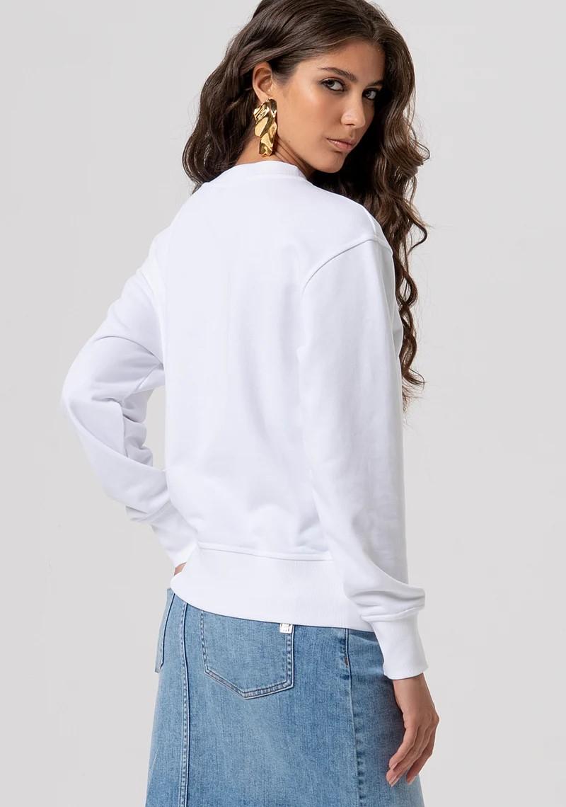 FRACOMINA FELPA BASIC CON LOGO CON STRASS FP26ST9007F40901 278 Fracomina Jeans 