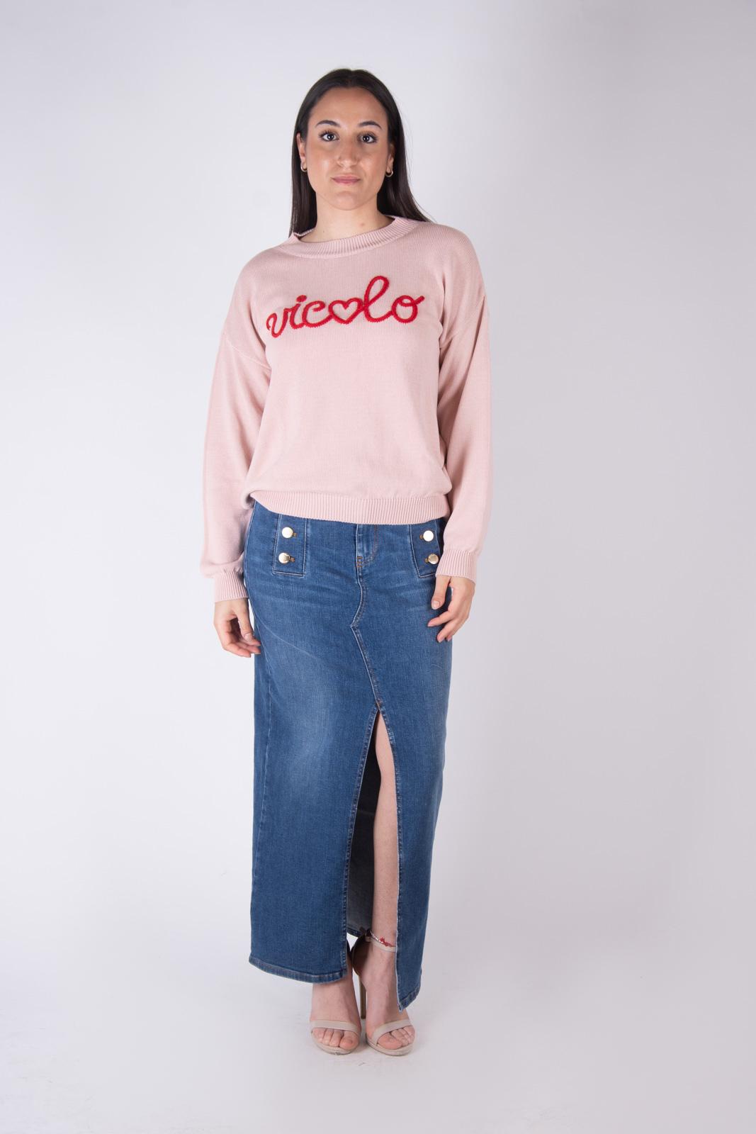 Vicolo maglia filo logo ricamato 77064B 01 Vicolo 