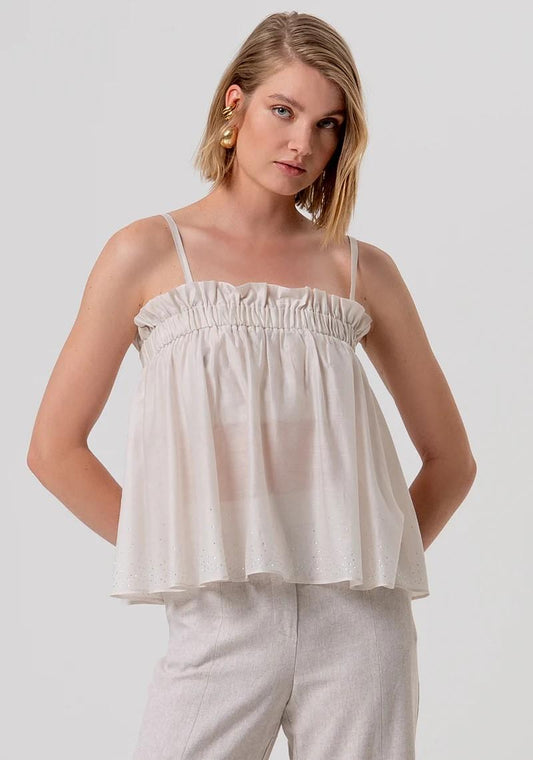 FRACOMINA TOP BRETELLINE CON ROUCHES E APPLICAZIONI STRASS FR26ST2007W83401 251 Fracomina Preview 