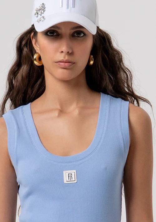 FRACOMINA CANOTTA SLIM A COSTINE CON PATCH FP26ST2001J40101 175 Fracomina Jeans 