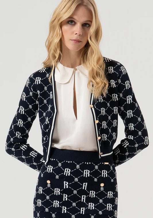 Fracomina Cardigan logo jacquard FR25WT8036K414F8 968 Fracomina Preview 