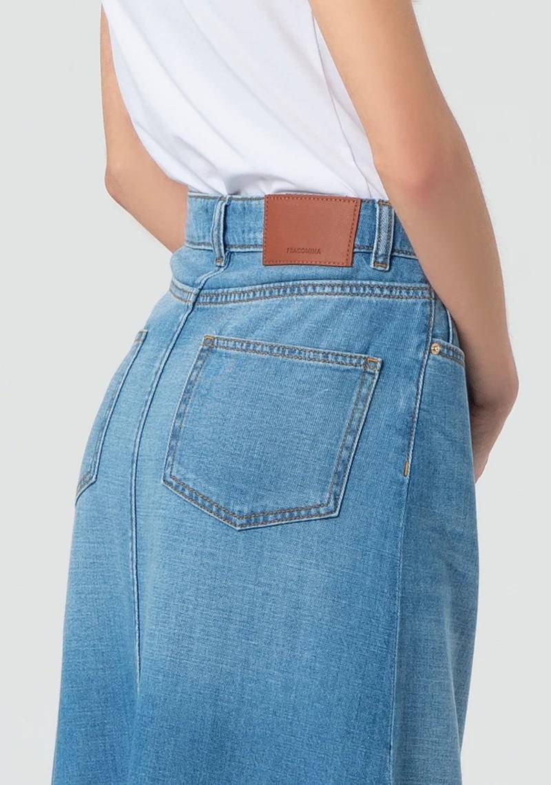 Fracomina Gonna lunga in denim con spacco FP25SG5006D46202 258 Fracomina Jeans 