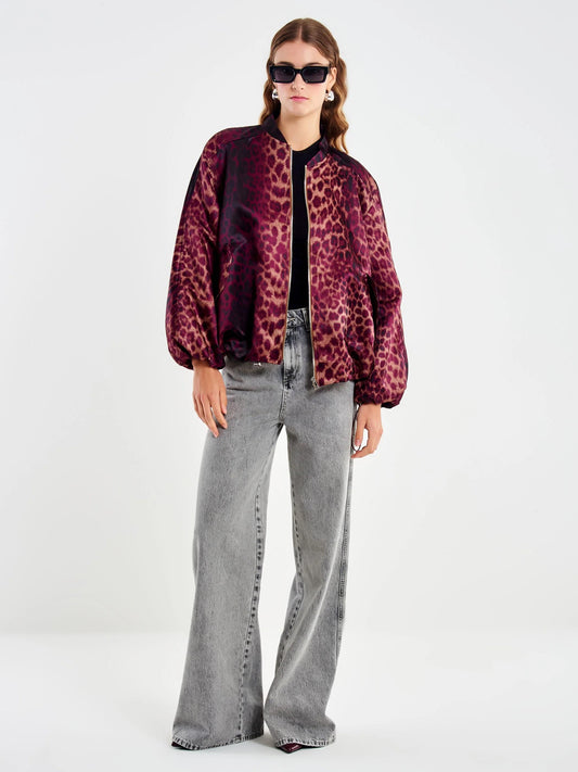 Vicolo Bomber animalier in raso TF0652 01 Vicolo 