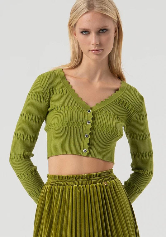 Fracomina Cardigan cropped a costine FR25WT8018K50401 813 Fracomina Preview 