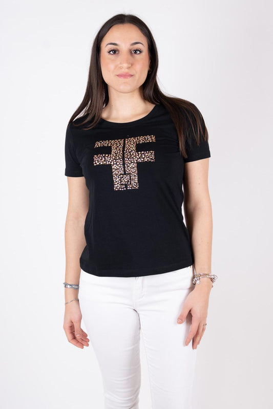 Fracomina t-shirt logo strass FP24ST3002J464N5 053 Fracomina Jeans 