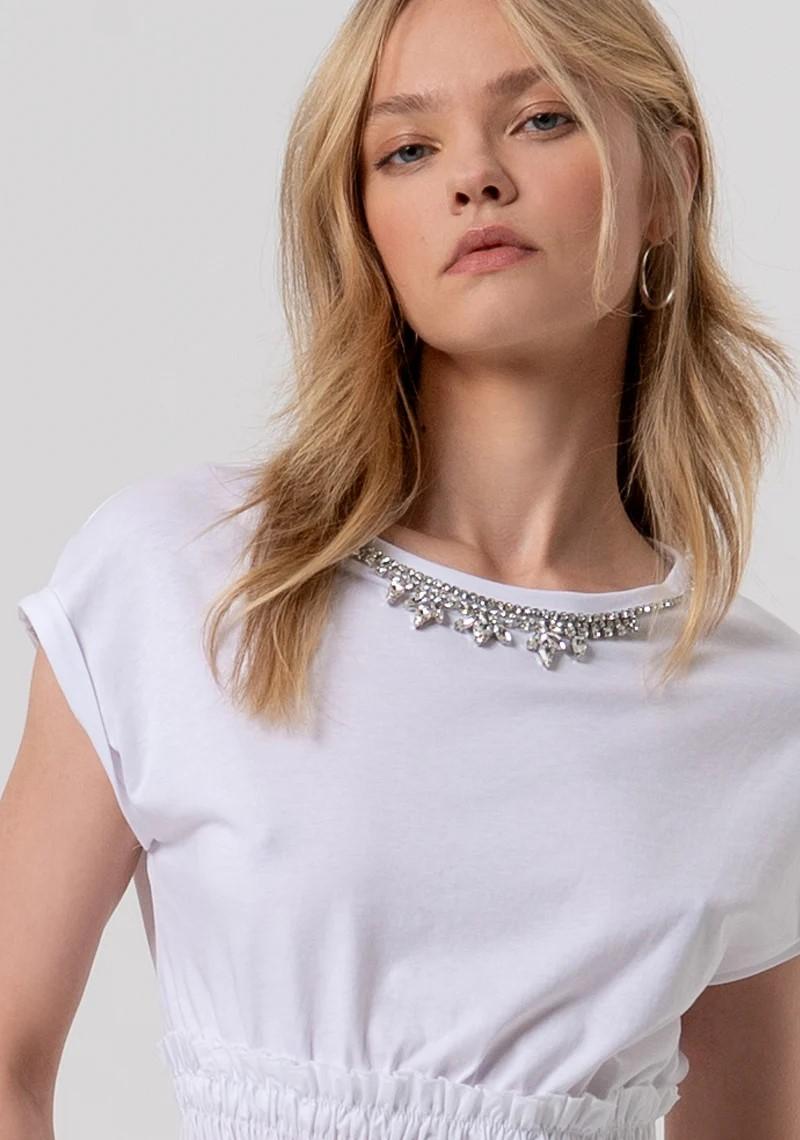 FRACOMINA T-SHIRT CROPPED CON DETTAGLIO GIOELLO AL COLLO FR26ST3037J40001 278 Fracomina Preview 