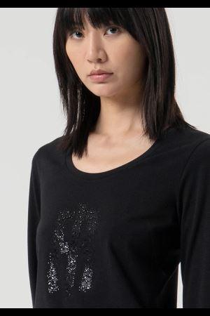 Fracomina T-Shirt logo strass manica lunga FP25WT3020J401N5 053 Fracomina Jeans 