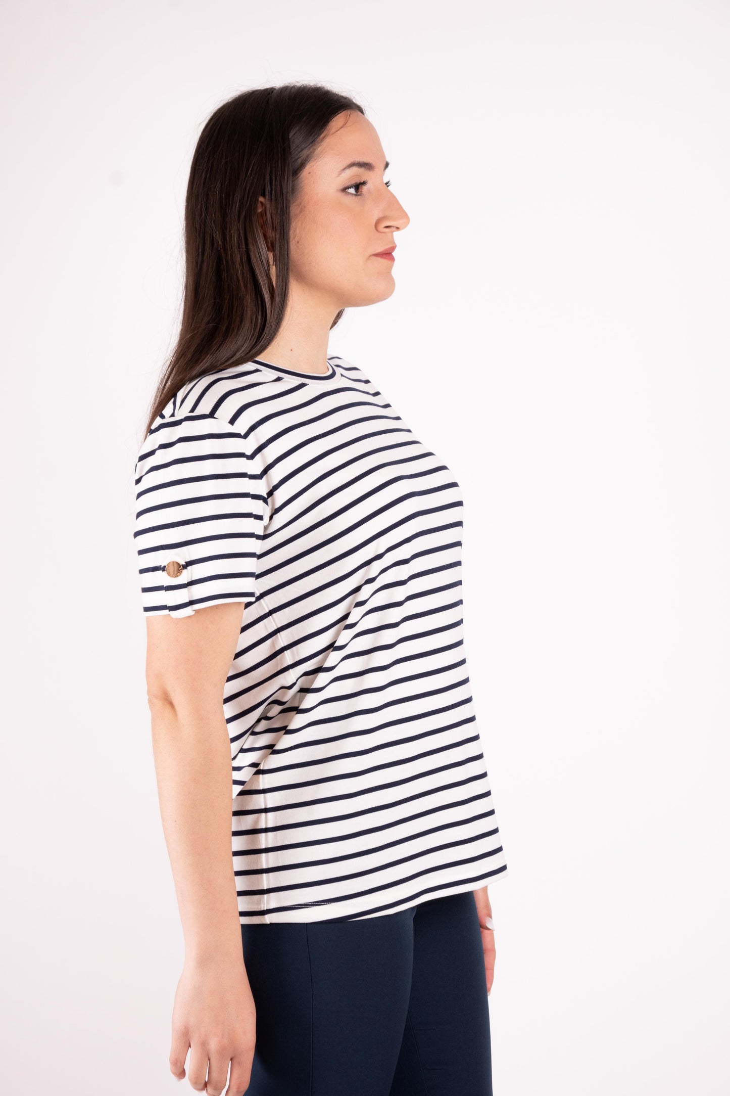 Fracomina T-shirt rigata manica corta FR25ST3045J47901 A52 Fracomina Preview 