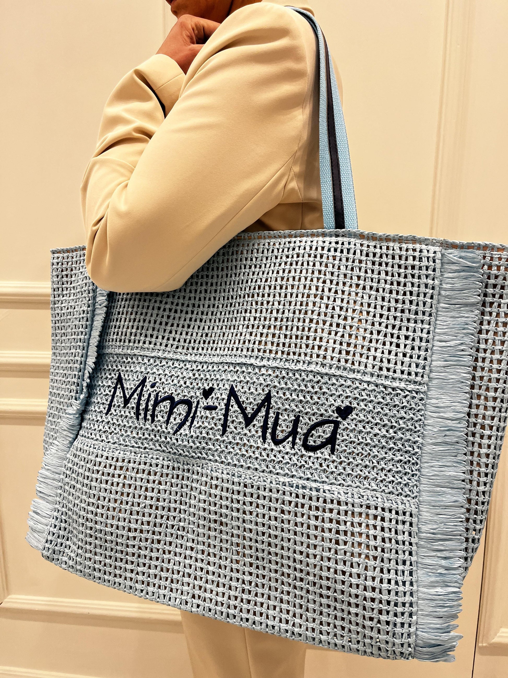 MIMì MUà BORSA IN PAGLIA CON LOGO RICAMATO M8-X201476 540 MIMI MUA 