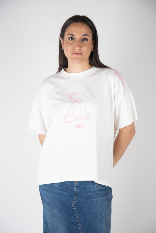 Vicolo T-Shirt orsetto con perline RB0127 01 Vicolo 