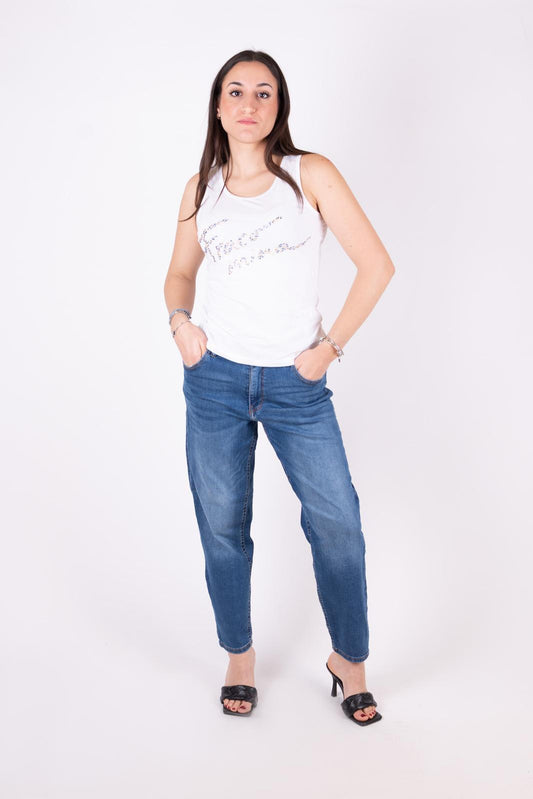 Fracomina pantalone denim mom fit modello vera FP24SVD005D40402 349 Fracomina Jeans 
