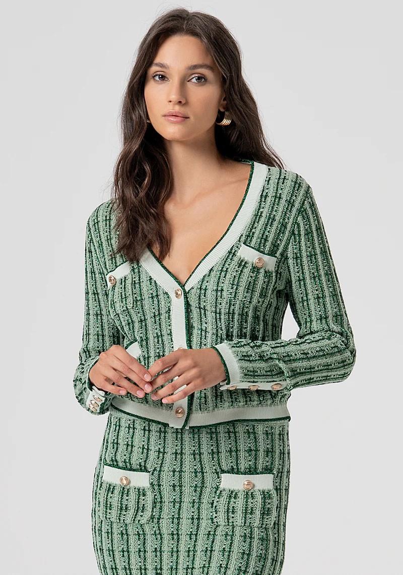 Fracomina Cardigan corto bicolore FR25WT8027K55501 B08 Fracomina Preview 