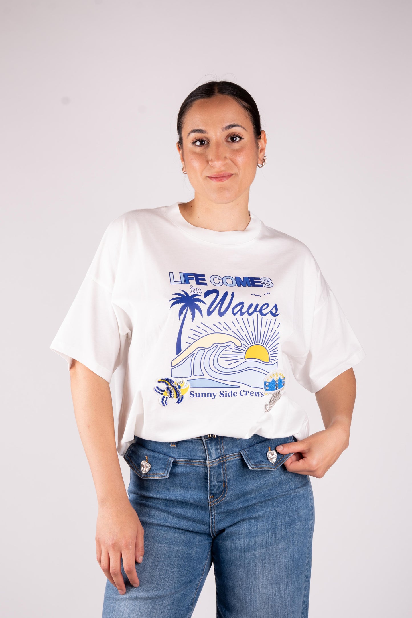 Vicolo T-Shirt "Life Comes in Waves" RD0913 01 Vicolo 
