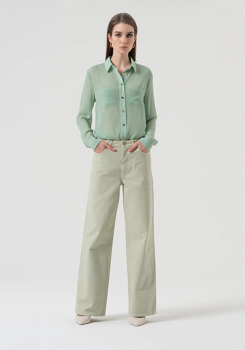 Fracomina Pantalone 5 tasche wide leg FR25WV2007W61201 B08 Fracomina Preview 