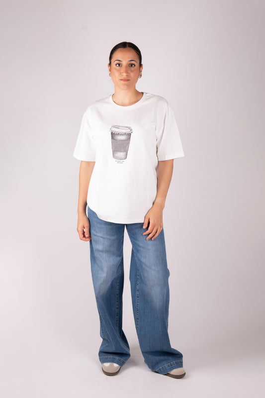 Lumina T-Shirt oversize bicchiere strass LC240547 01 LUMINA 