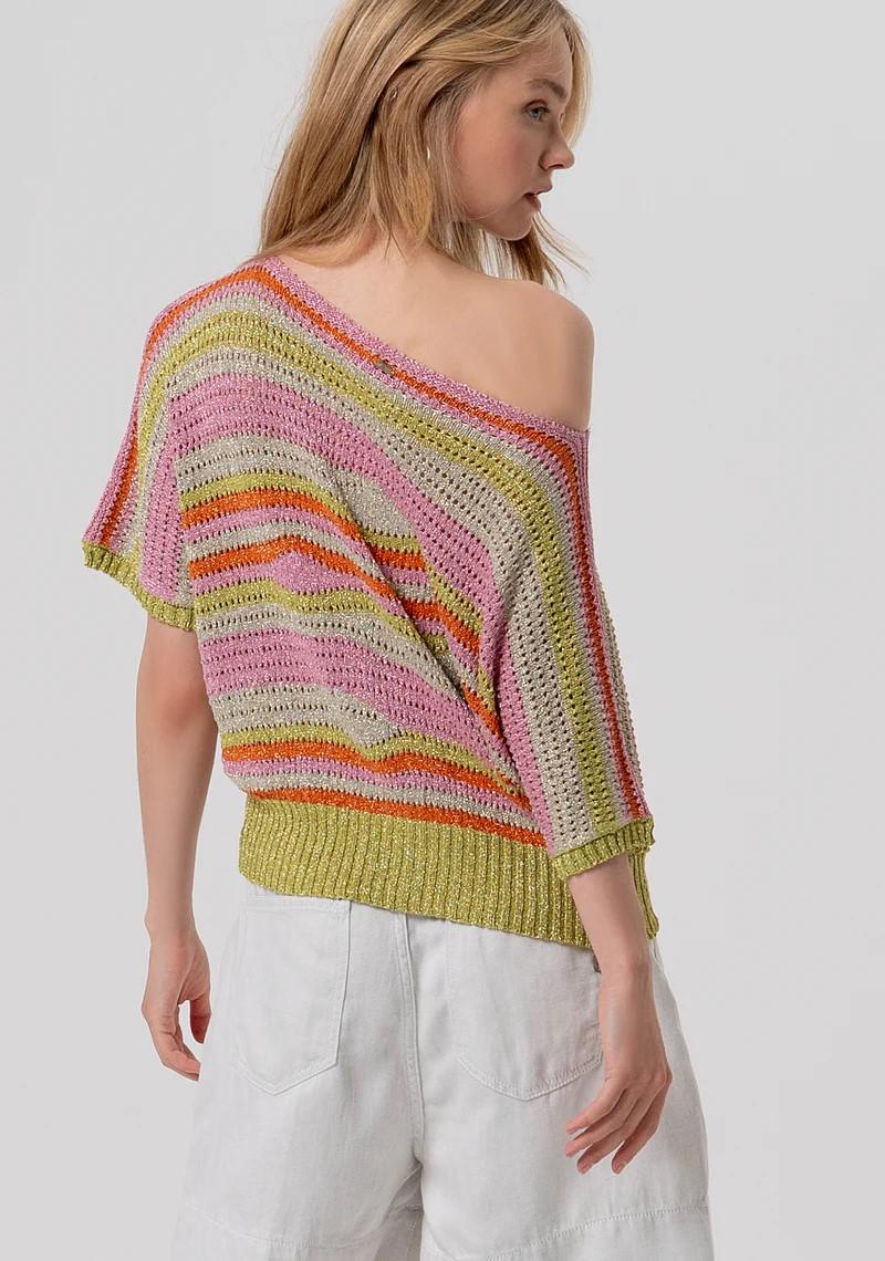 FRACOMINA MAGLIA OVER RIGATA MANICA KIMONO FR26ST7025K432Q7 210 Fracomina Preview 