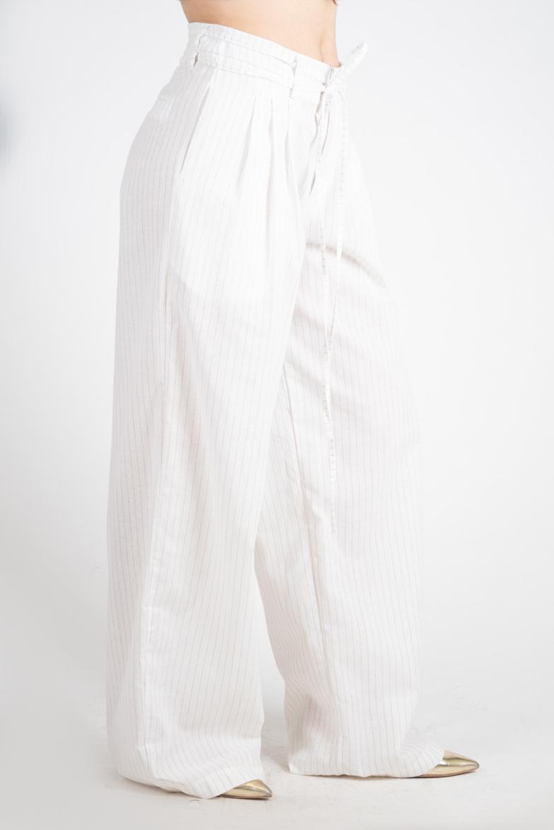 Lumina Pantalone laccetti gamba larga L8662 02 LUMINA 