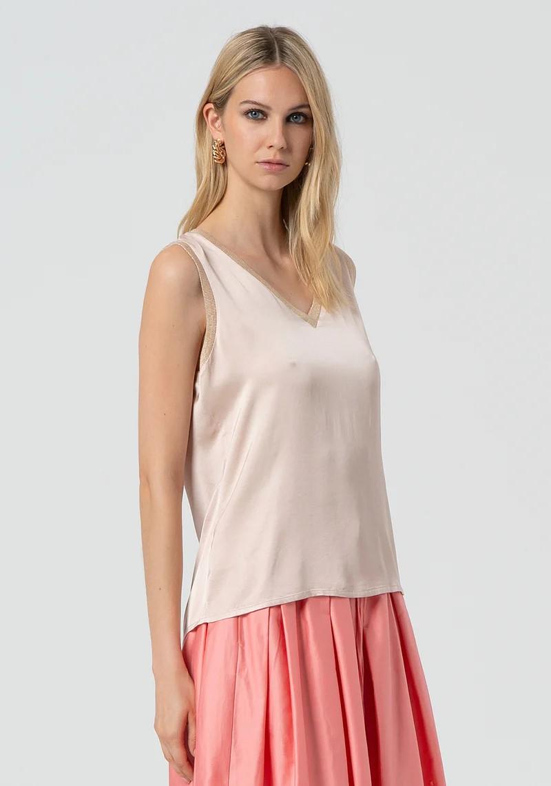 Fracomina Top smanicato scollo a V FJ25ST2001W45101 E06 Fracomina Easy chic 