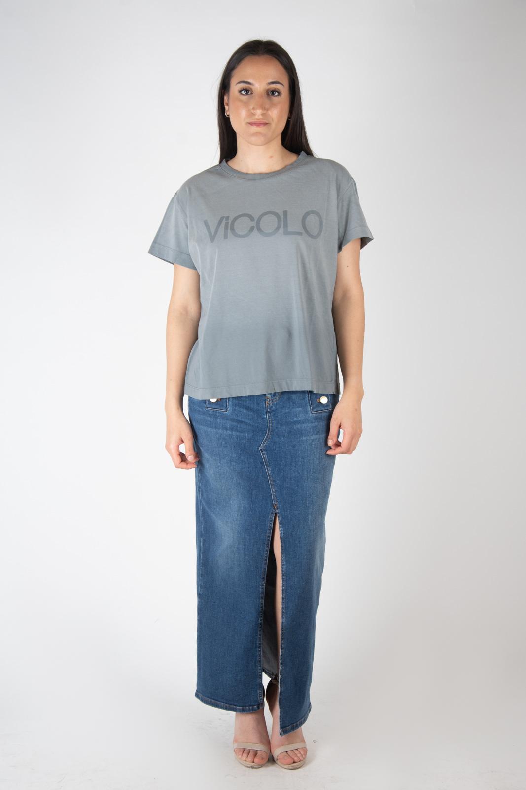 Vicolo T-shirt stone washed logo RB0157 02 Vicolo 