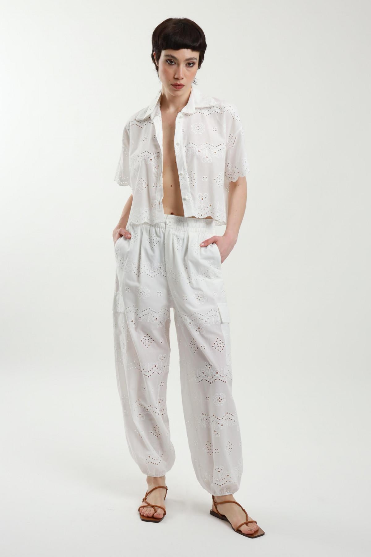 Susymix Pantalone cargo in pizzo Sangallo SM00471 01 Susy Mix 