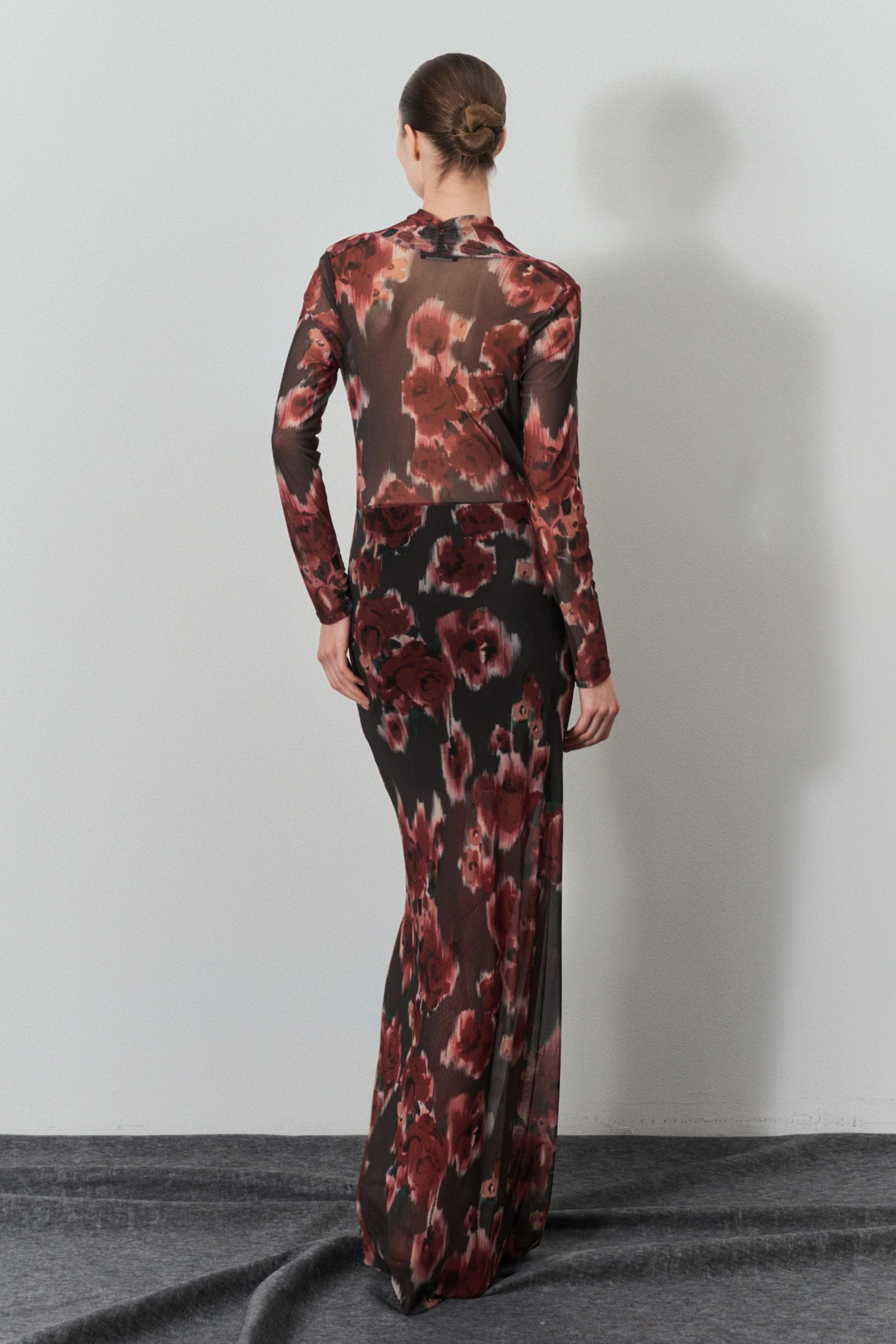 Lumina Abito Lungo Scollo Profondo fantasia Floreale LD3762 01 LUMINA 