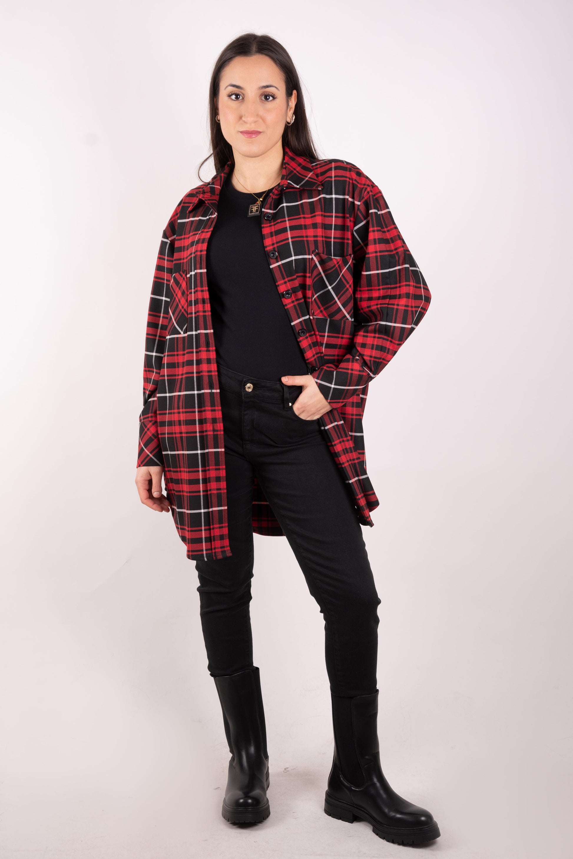 Susy Mix Camicia oversize tartan PP82T2F105 01 Susy Mix 