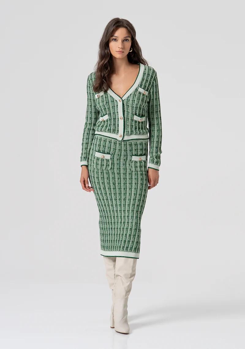 Fracomina Cardigan corto bicolore FR25WT8027K55501 B08 Fracomina Preview 