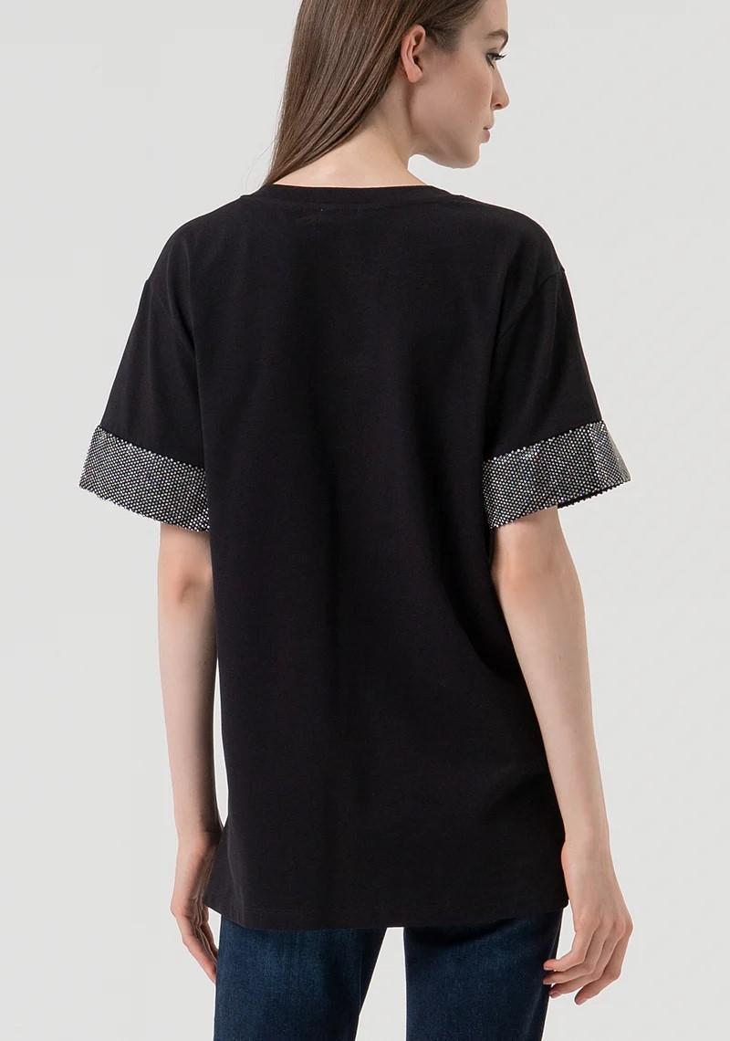 Fracomina T-shirt manica corta con strass FR25WT3057J400R9 053 Fracomina Preview 