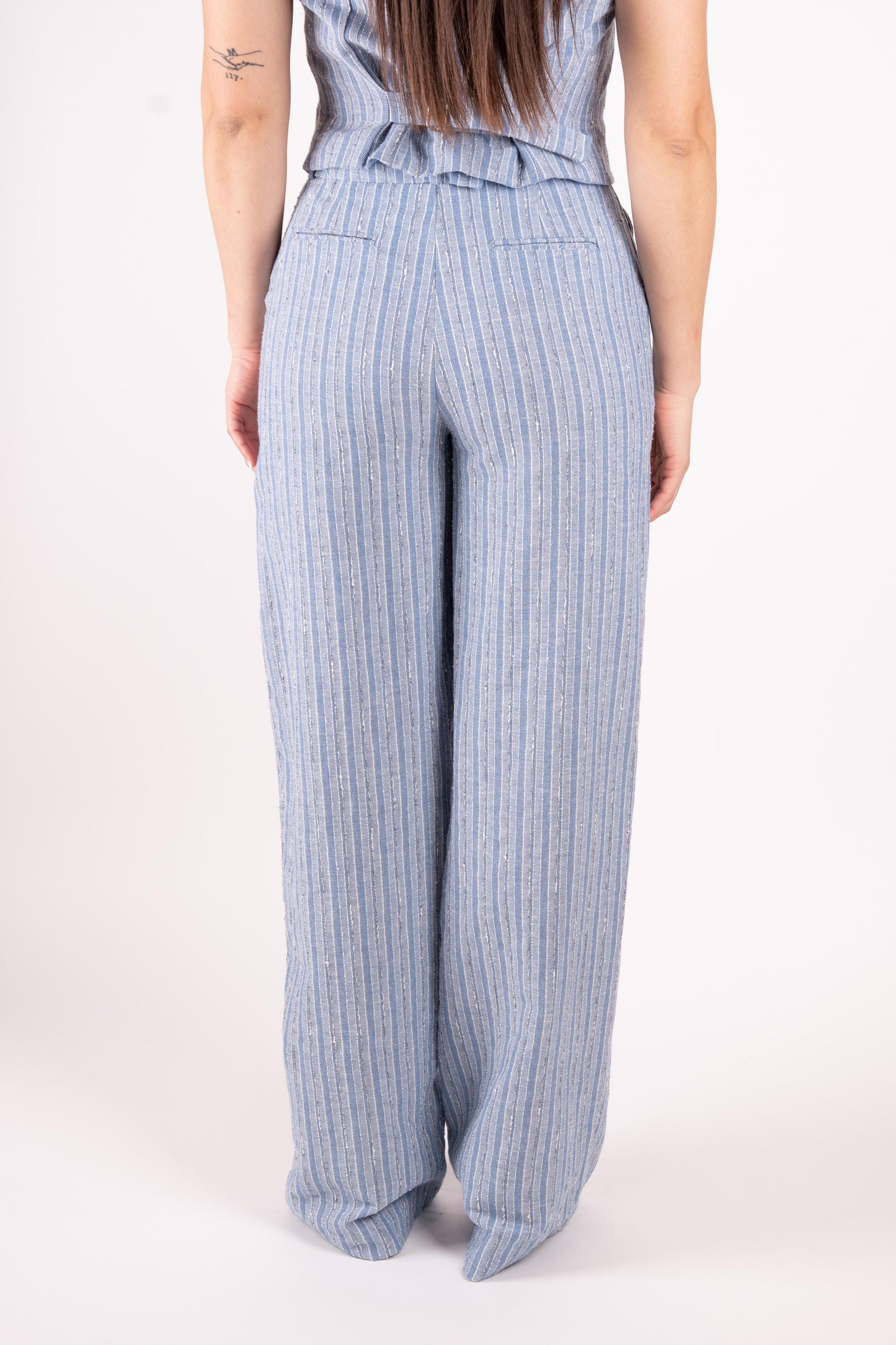 Fracomina Pantalone a righe in misto lino FS25SV3008W402Q6 064 Fracomina Main 
