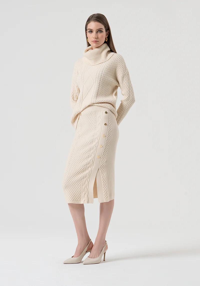 FRACOMINA GONNA IN MAGLIA MIDI PUNTO TRECCIA FR25WG4007K50201 508 Fracomina Preview 