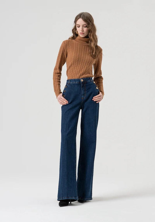 Fracomina Pantalone gamba larga tasche con bottoni FR25WV2025D45002 987 Fracomina Preview 